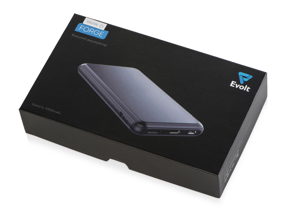 Внешний аккумулятор Forge v.2, металл, 10000mah, белый