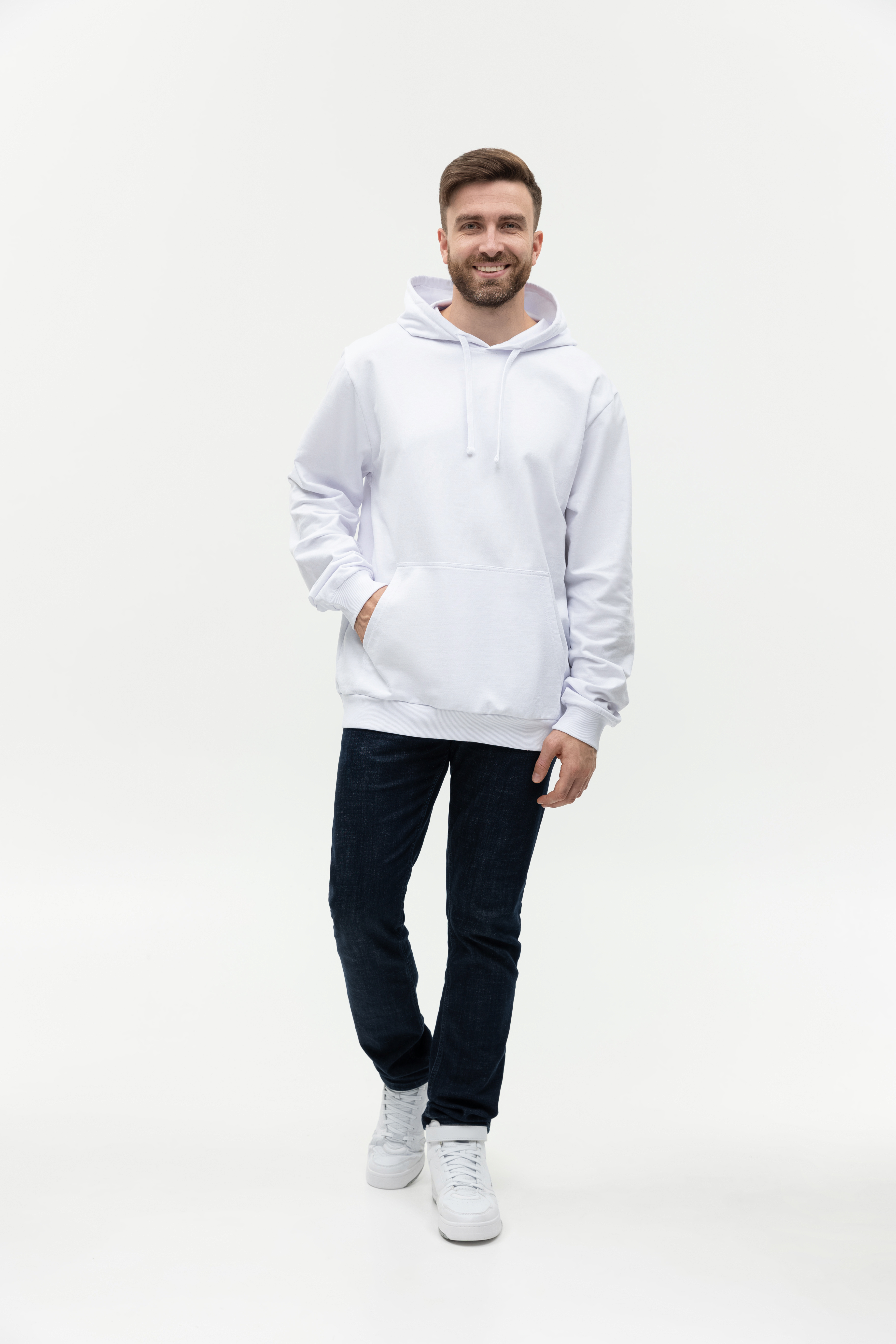 Худи унисекс STAN футер без начёса 260, 23, Белый,  (10/1)  (52/XL)
