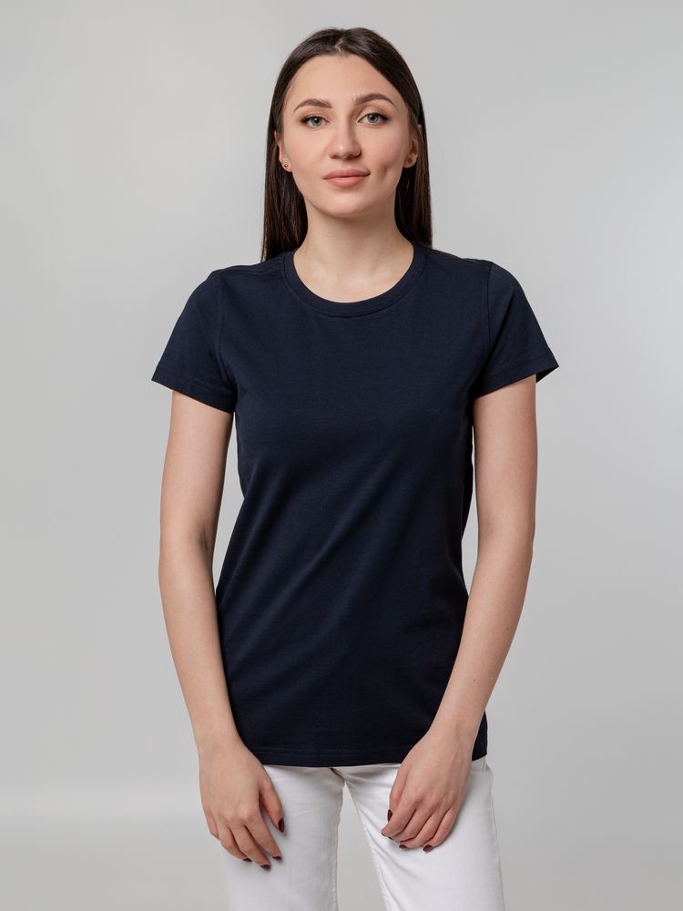Футболка женская T-bolka Stretch Lady, темно-синяя (navy), размер XL