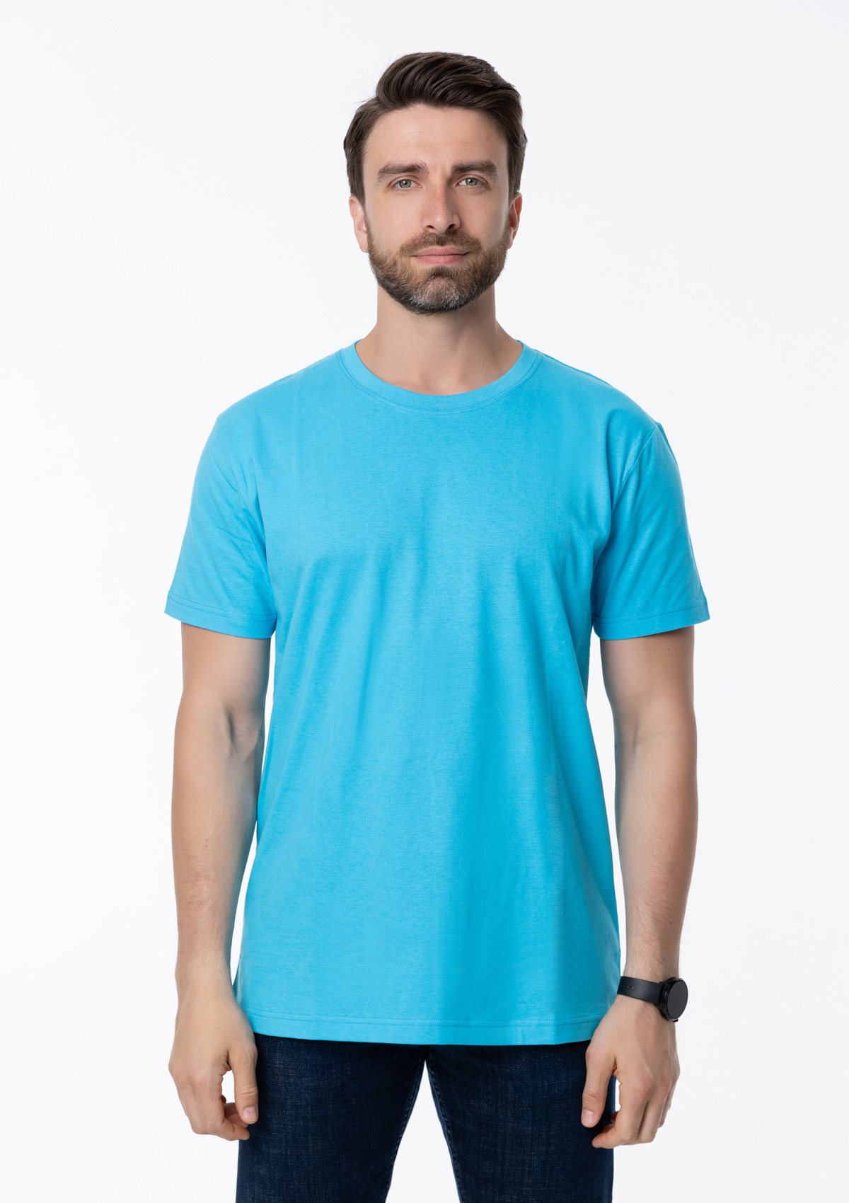 Футболка унисекс STAN, хлопок 150, 51, Бирюзовый,  (32)  (54/XXL)