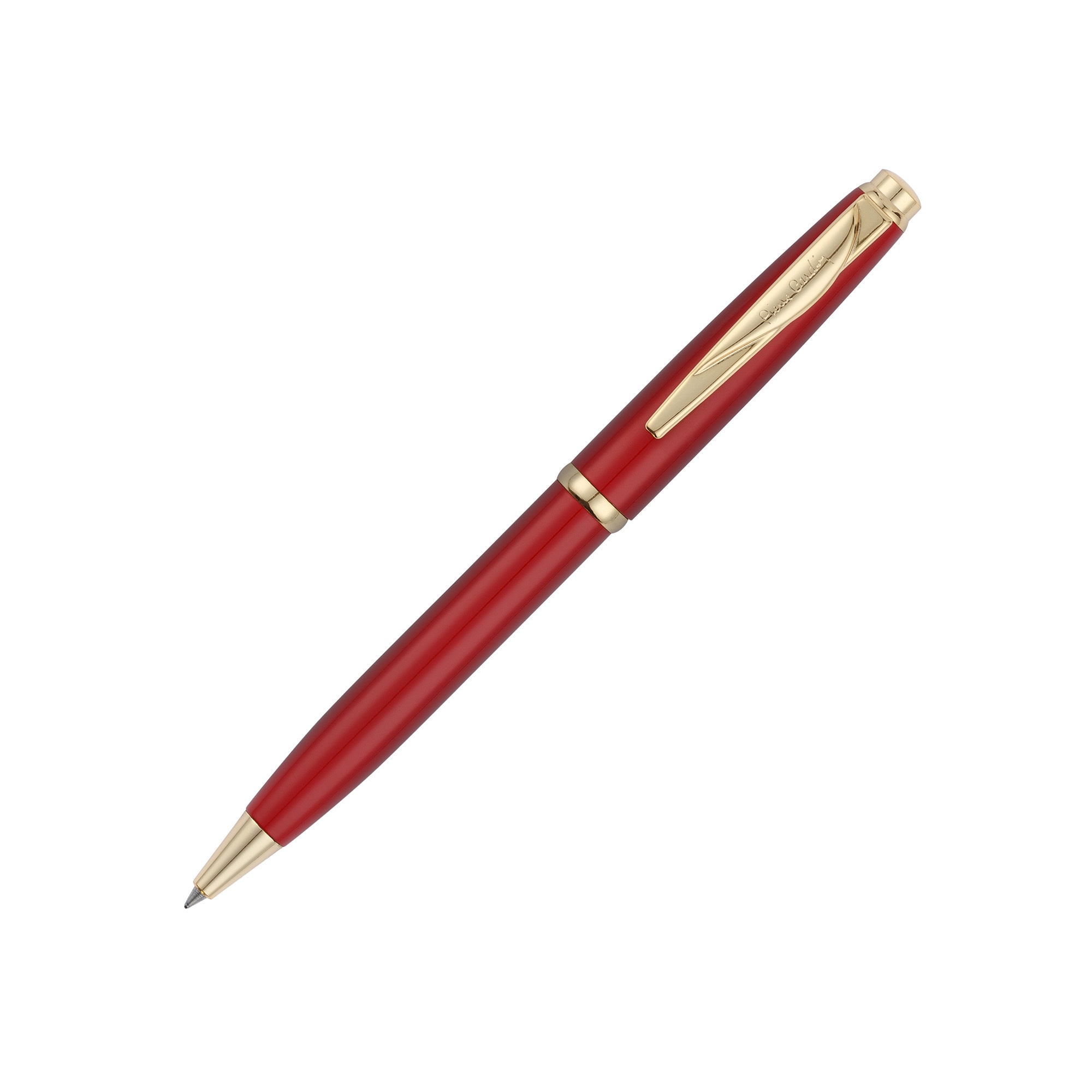 Ручка шариковая Pierre Cardin коллекция ГАММА КЛАССИКА (GAMME CLASSIC). Корпус - латунь с лакированным покрытием. Отделка и детали дизайна - сталь с позолотой. Цвет - красный. Упаковка E.