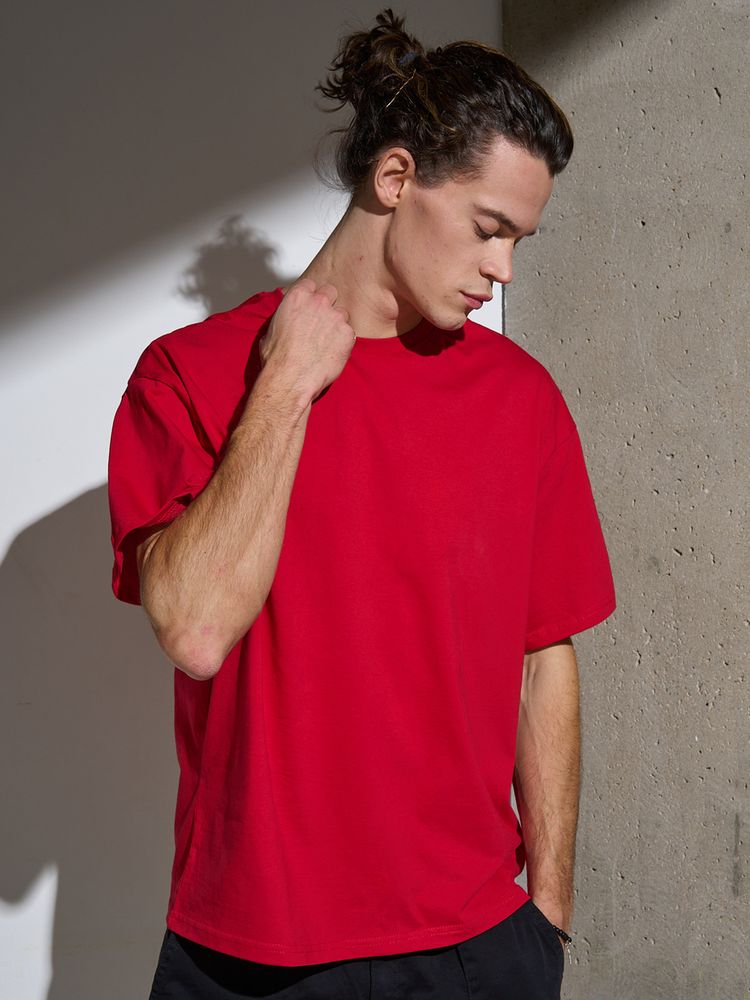 Футболка Oversize Premium, красная, размер S