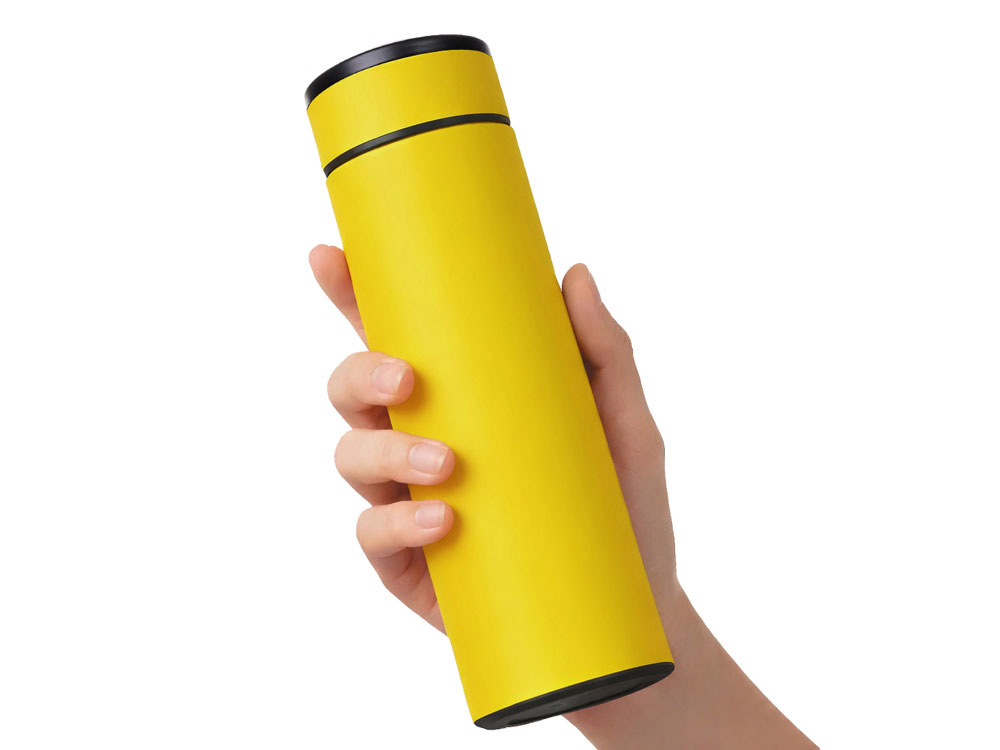 Вакуумный термос Vacuum Flask C1, soft touch, 420мл, желтый