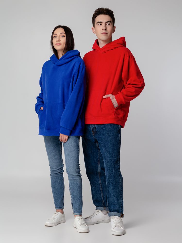 Худи флисовое унисекс Manakin, ярко-синее, размер M/L