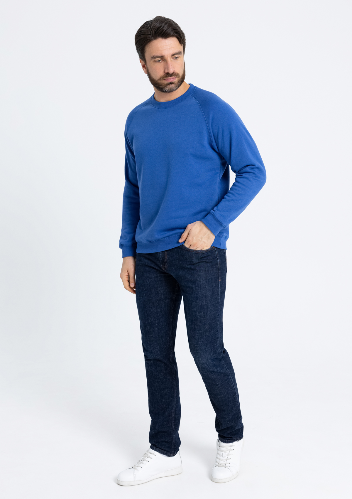 Свитшот унисекс STAN футер с начёсом 260, 53, Синий,  (16/1)  (52/XL)