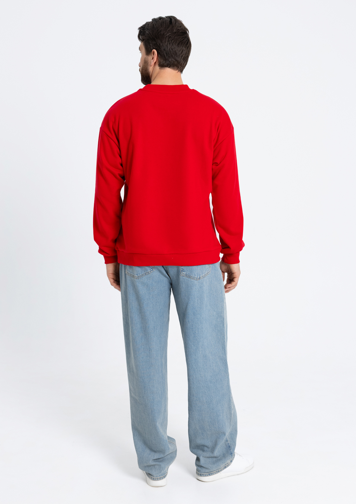 Свитшот унисекс STAN футер без начёса, 350, 96, Красный,  (14)  (52/XL)