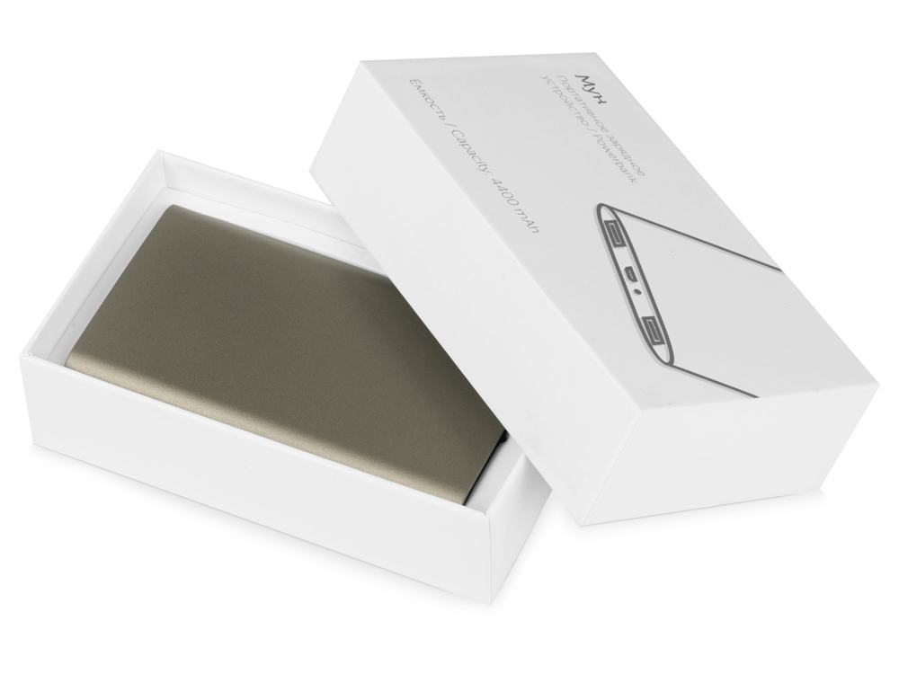 Портативное зарядное устройство Мун с 2-мя USB-портами, 4400 mAh, бронзовый