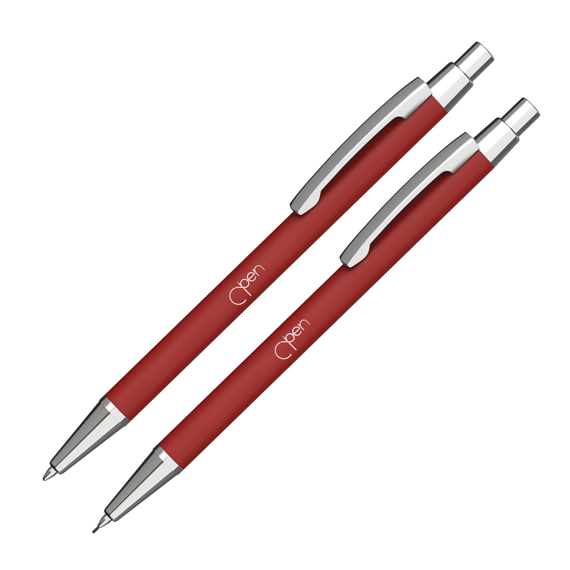 Набор "Ray" (ручка+карандаш), покрытие soft touch, белый