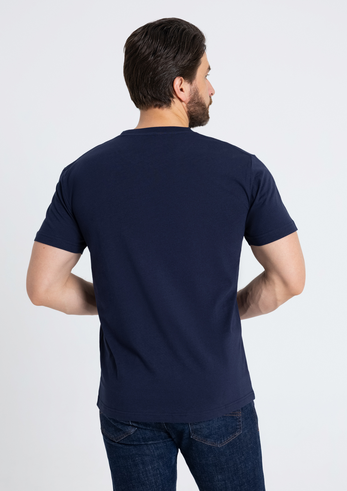 Футболка мужская STAN хлопок 180, 08U, Тёмно-синий,  (46)  (44/XS)