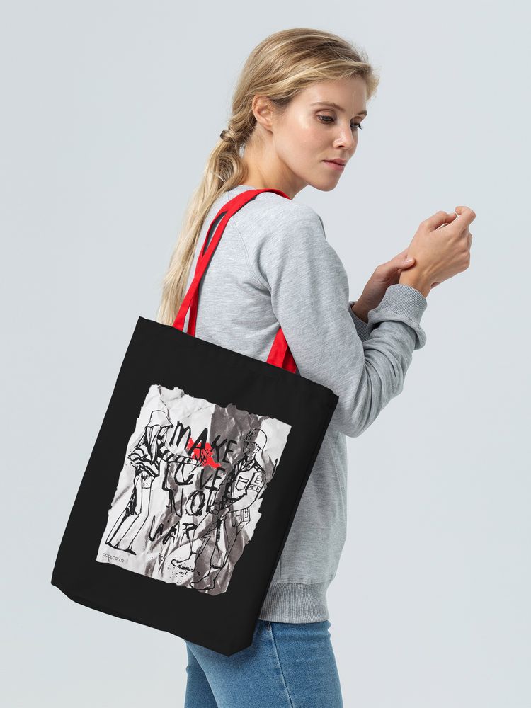 Холщовая сумка Make Love — пример нанесения логотипа (CoolColor) | Print Logo
