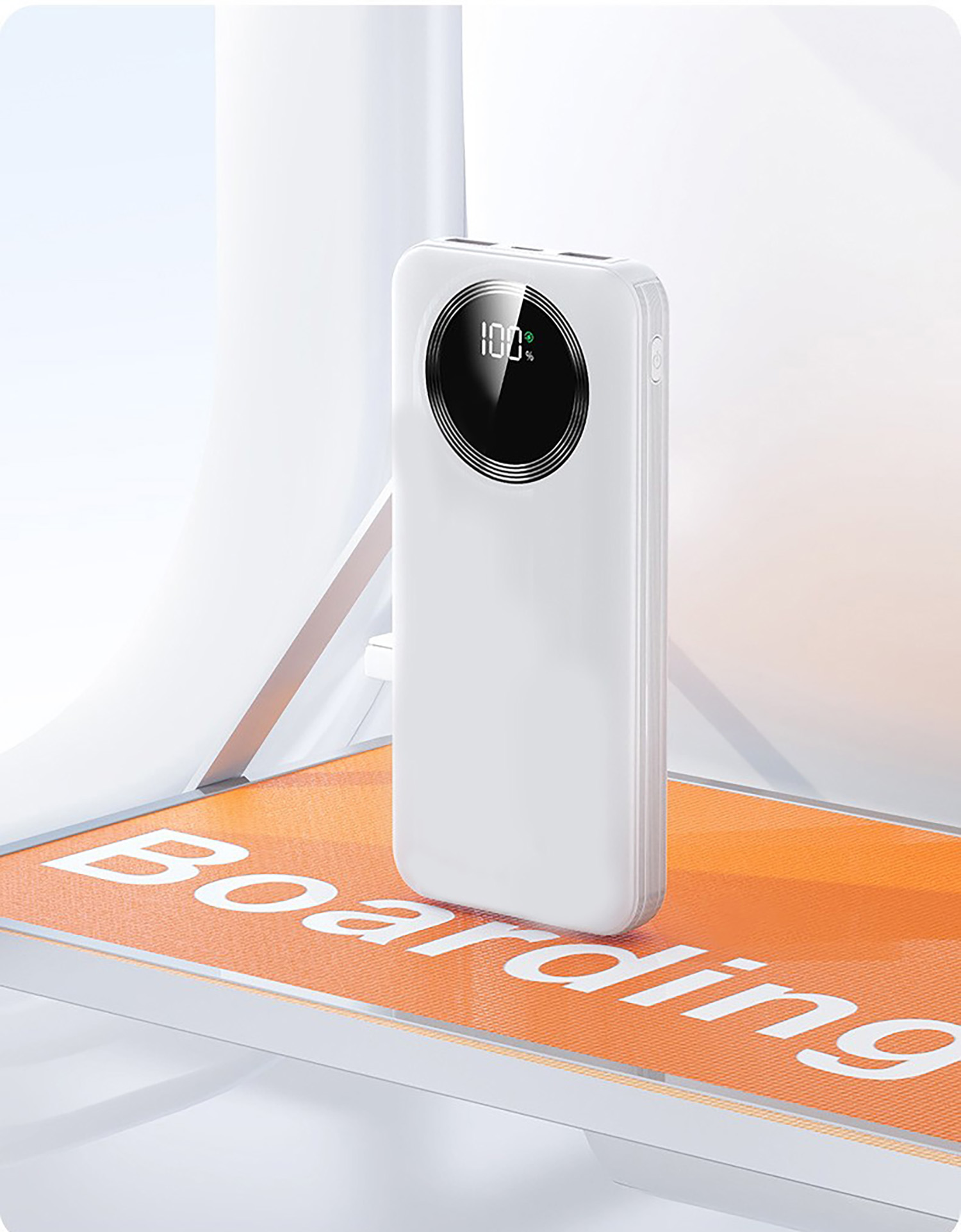 Зарядное устройство "Phantom" 10000 mAh с 4мя встроенными кабелями и цифровым индикатором заряда, черный