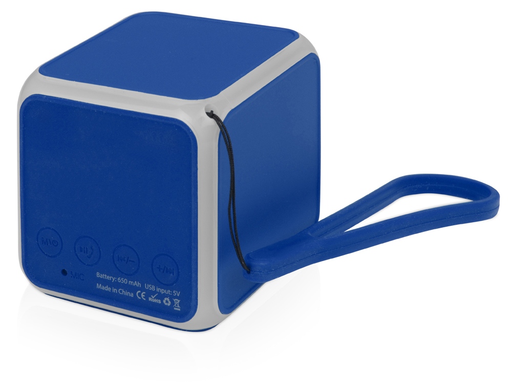 Портативная колонка Cube с подсветкой, синий