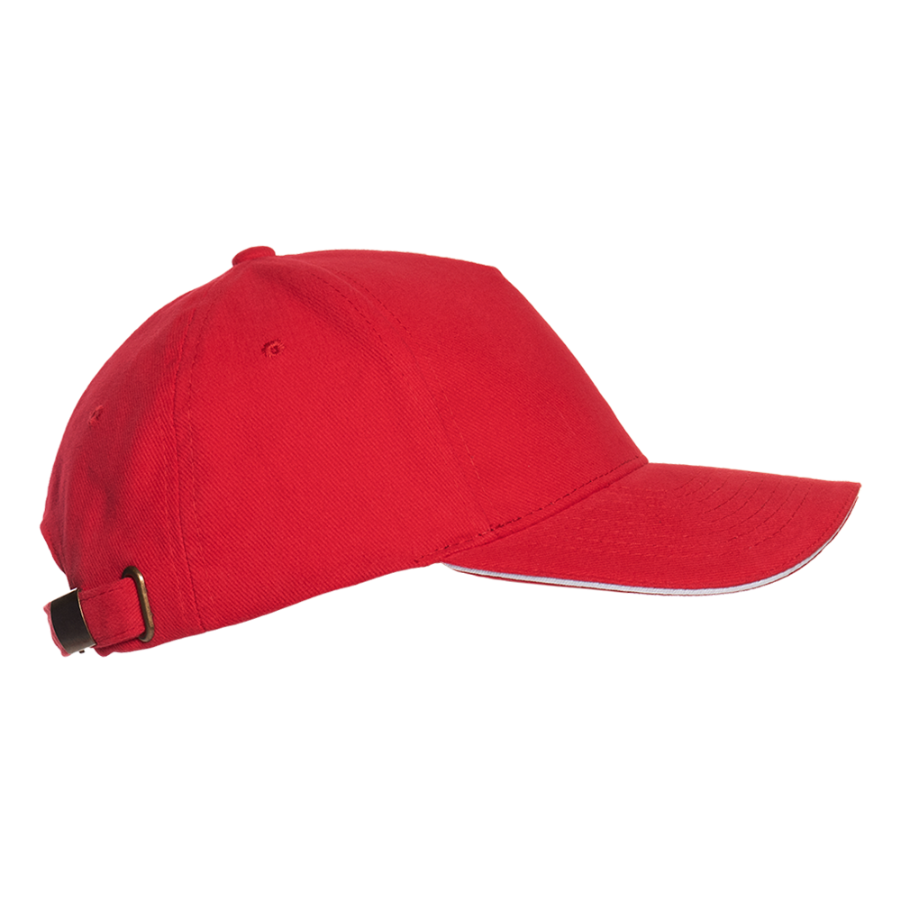 Бейсболка с кантом STAN 5 клиньев хлопок 280, 11K, Красный,  (14)  (56-58/ONE SIZE)