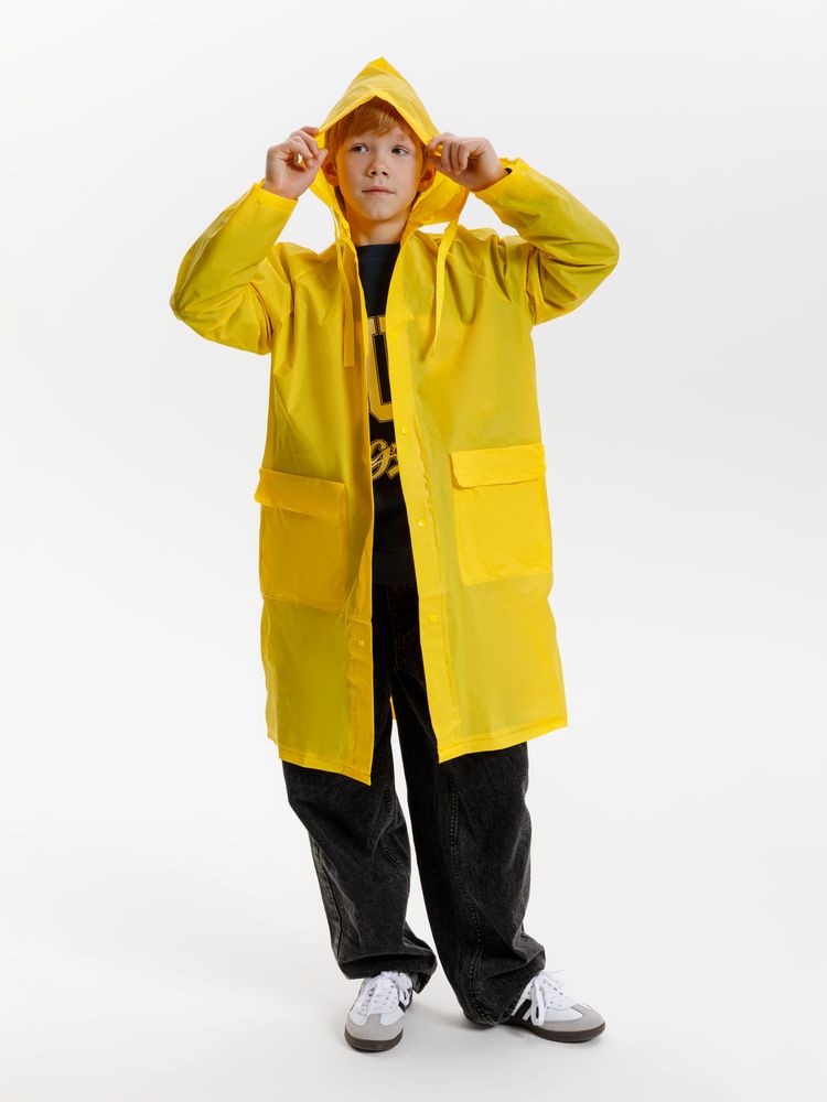 Дождевик детский RainDrop Kids, желтый, 10 лет (рост 130-140)