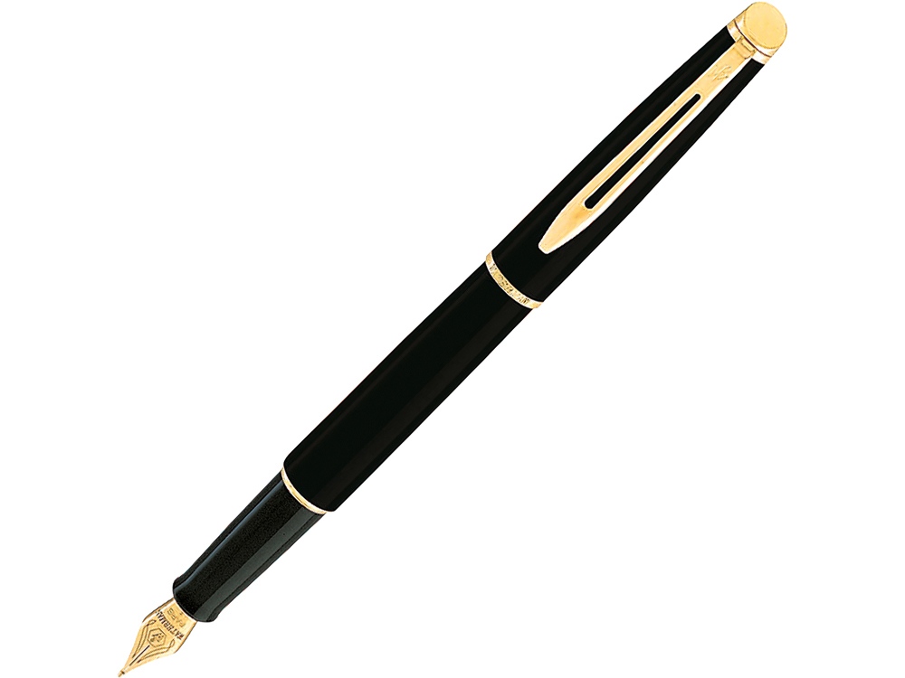 Ручка перьевая Hemisphere Mars Black GT F с логотипом Waterman | Print Logo
