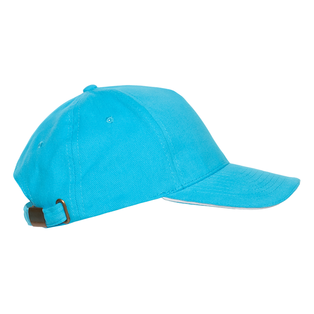 Бейсболка с кантом STAN 5 клиньев хлопок 280, 11K, Бирюзовый,  (32)  (56-58/ONE SIZE)