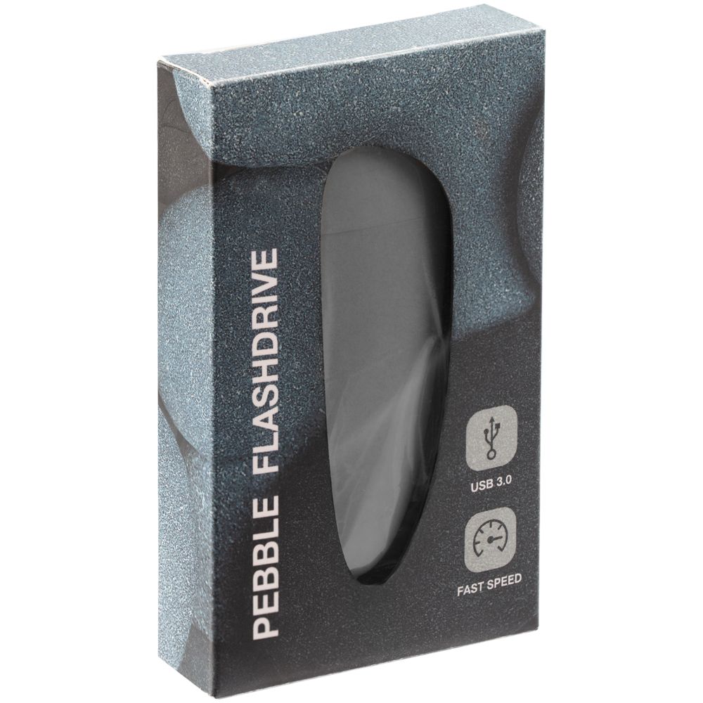 Флешка Pebble, серая, USB 3.0