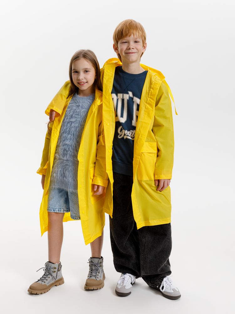 Дождевик детский RainDrop Kids, желтый, 10 лет (рост 130-140)