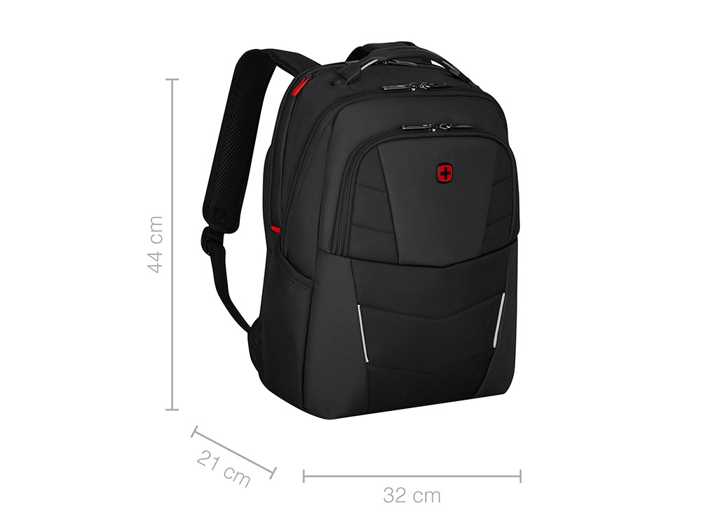 Рюкзак WENGER ALTAIR 15.6, черный, переработанный ПЭТ/Полиэстер, 32х21х44 см, 22 л.