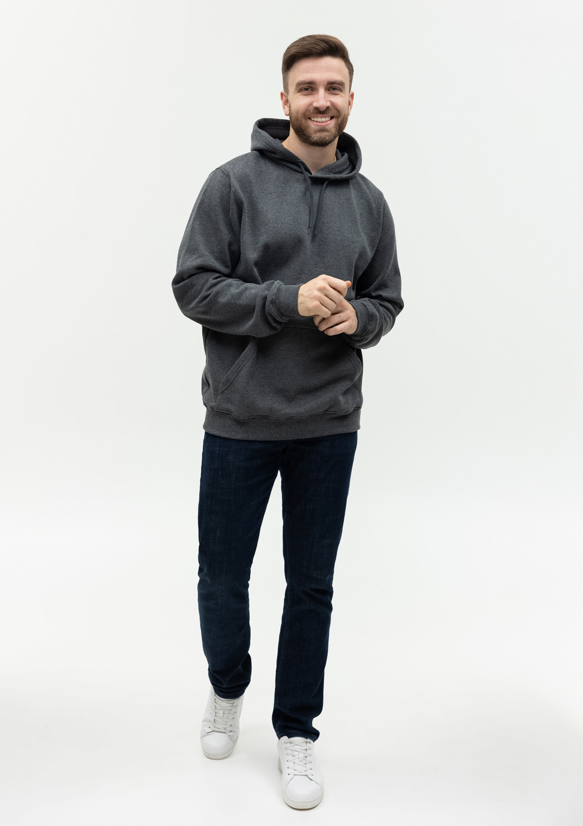 Худи унисекс STAN футер с начёсом 260, 20, Тёмный меланж,  (60/1)  (56/XXXL)