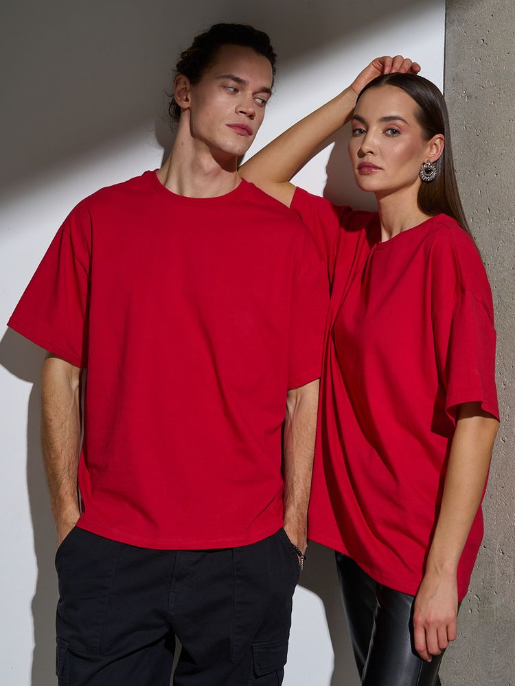 Футболка Oversize Premium, красная, размер S