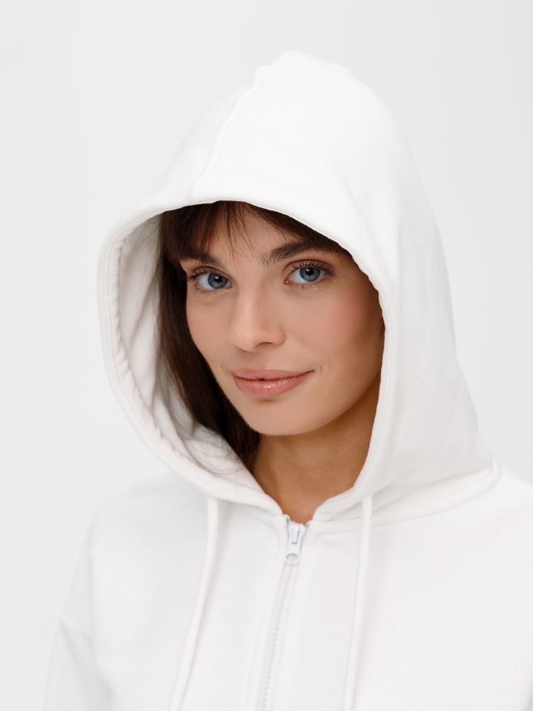 Толстовка унисекс оверсайз на молнии Zippy Terry, белая, размер XL/XXL