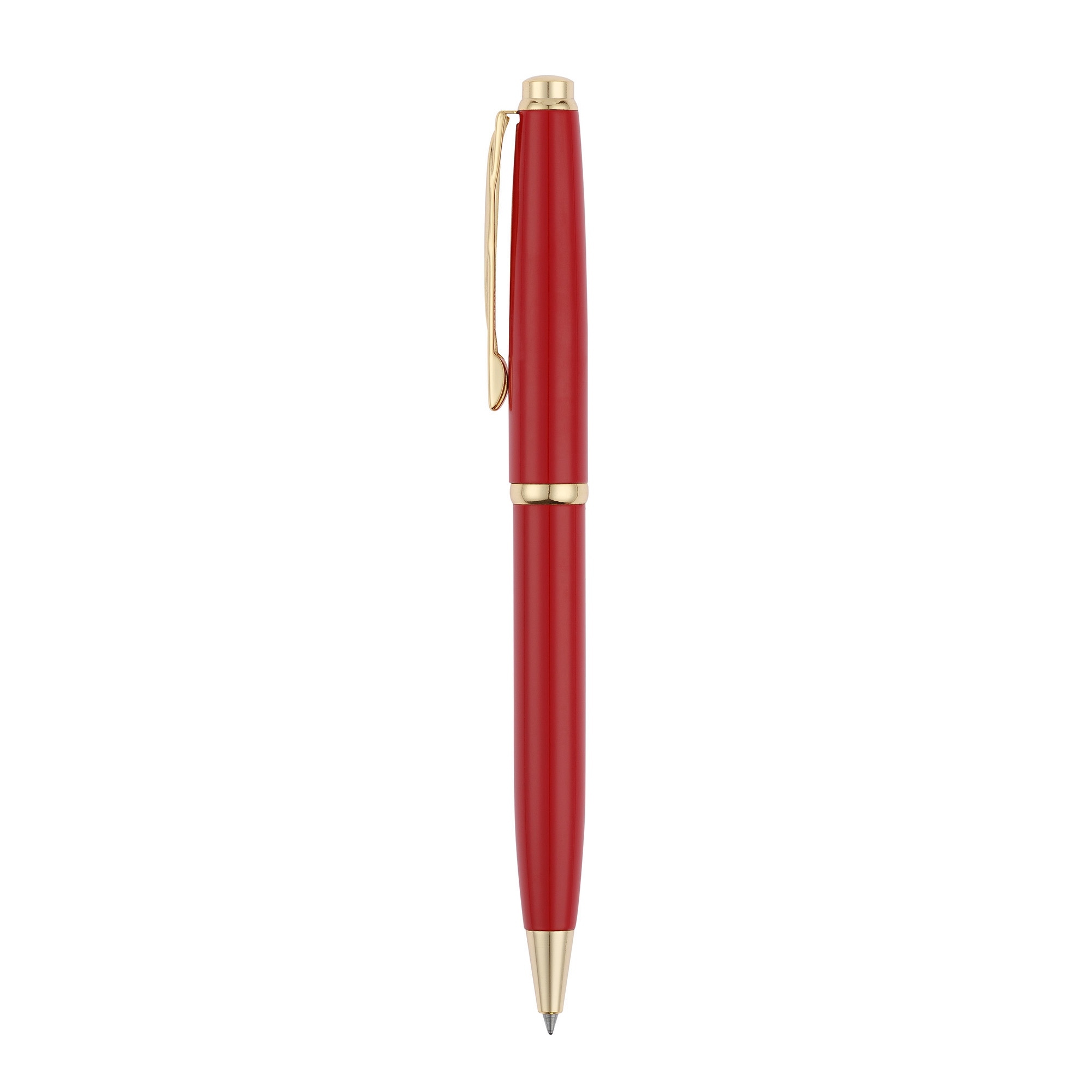 Ручка шариковая Pierre Cardin коллекция ГАММА КЛАССИКА (GAMME CLASSIC). Корпус - латунь с лакированным покрытием. Отделка и детали дизайна - сталь с позолотой. Цвет - красный. Упаковка E.