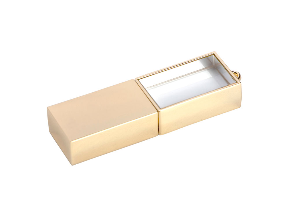 USB 2.0- флешка на 32 Гб кристалл в металле с логотипом  | Print Logo