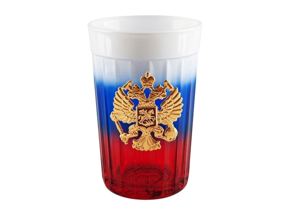 Граненый стакан Россия с логотипом  | Print Logo