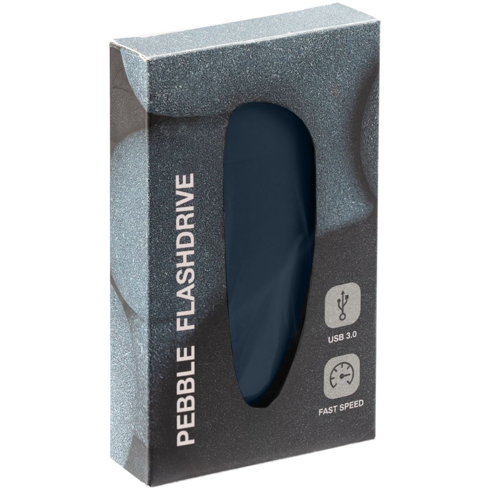 Флешка Pebble, серая, USB 3.0