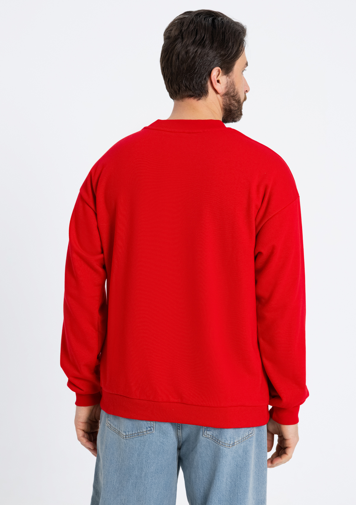 Свитшот унисекс STAN футер без начёса, 350, 96, Красный,  (14)  (52/XL)