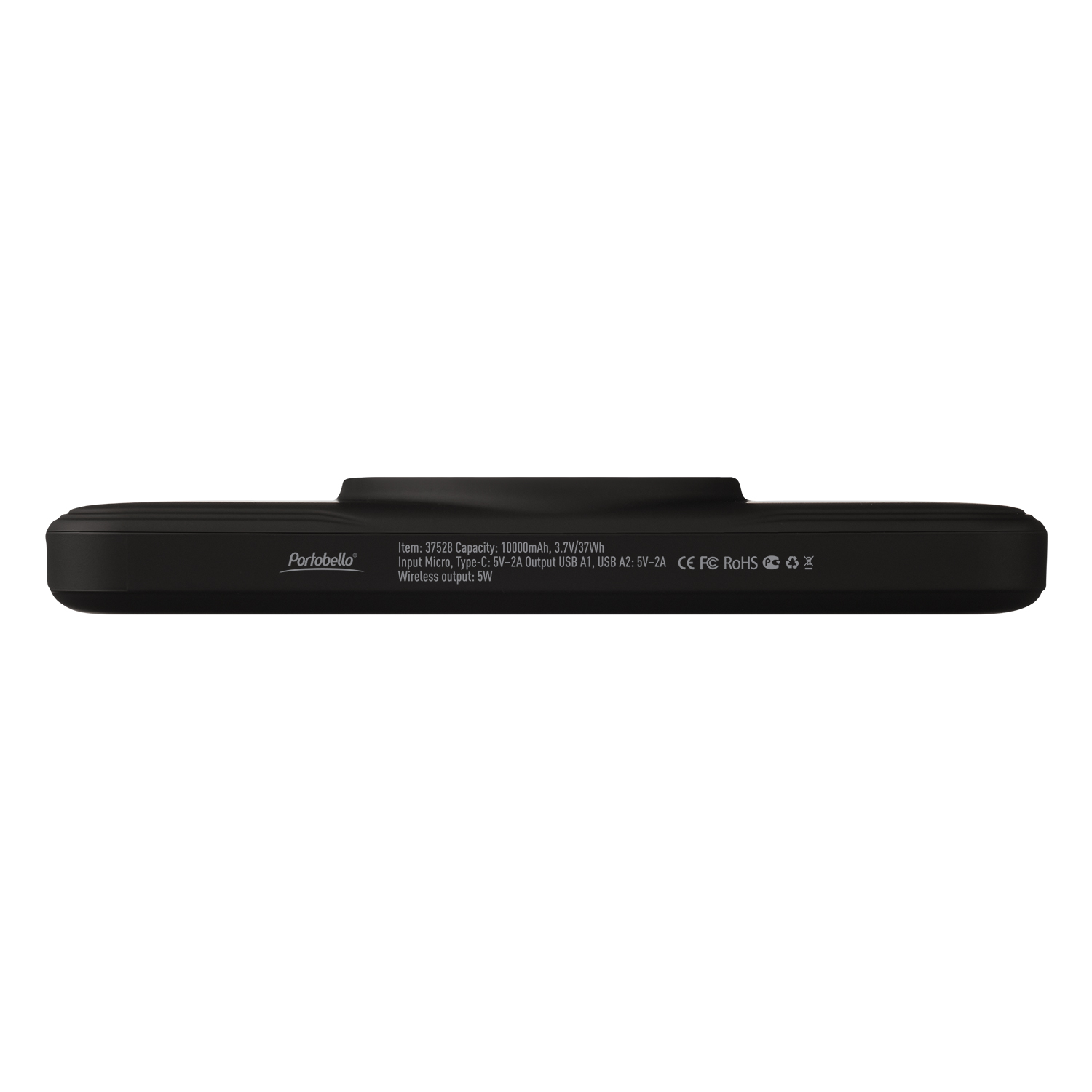 Внешний аккумулятор с подсветкой и беспроводной зарядкой Ultra Wireless Magnetic 10000 mAh, черный фото на сайте Print Logo.