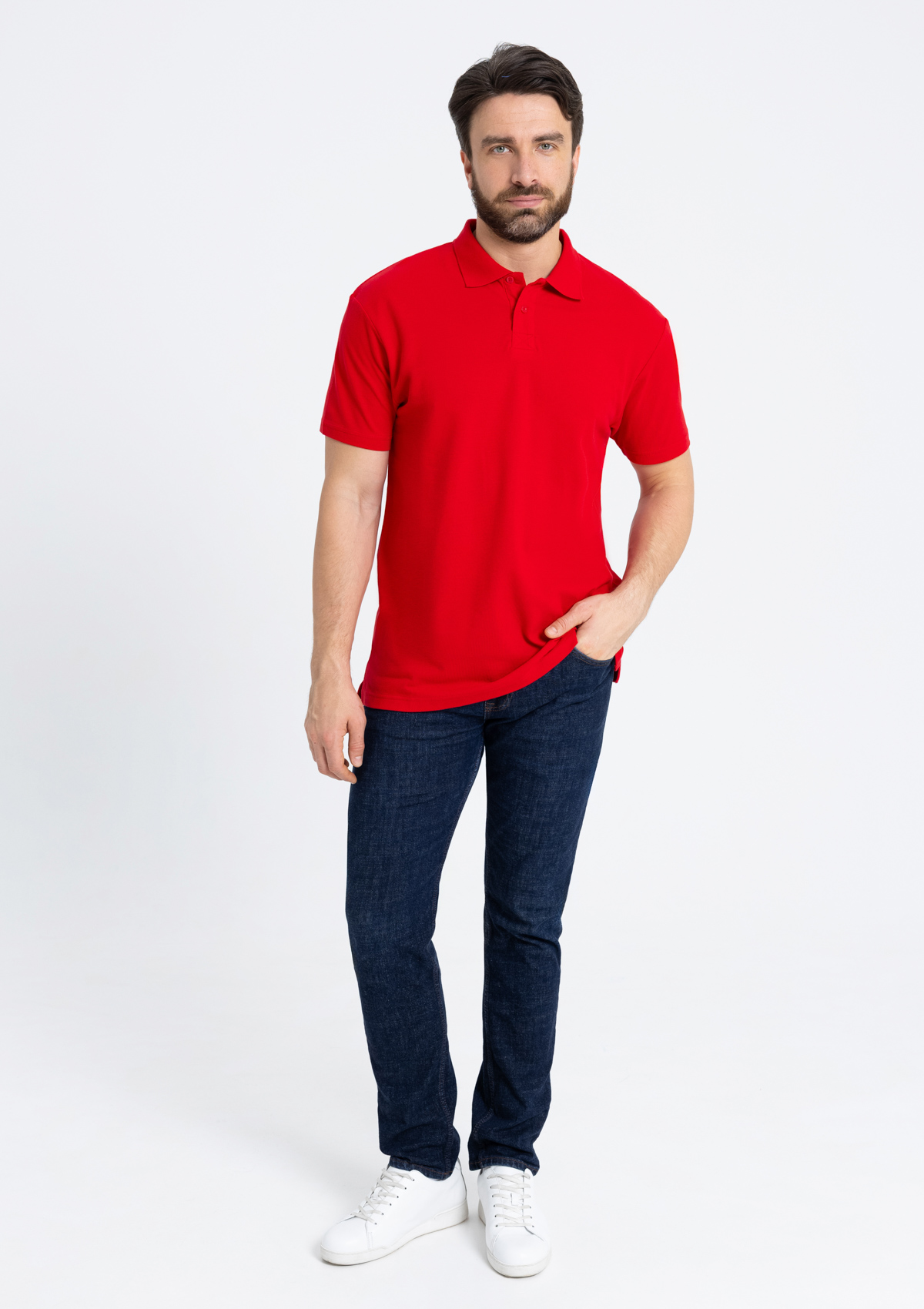 Рубашка поло унисекс STAN хлопок 185, 04U, Красный,  (14)  (60-62/5XL)