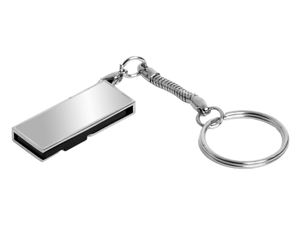 USB 2.0- флешка на 32 Гб с поворотным механизмом и зеркальным покрытием с логотипом  | Print Logo