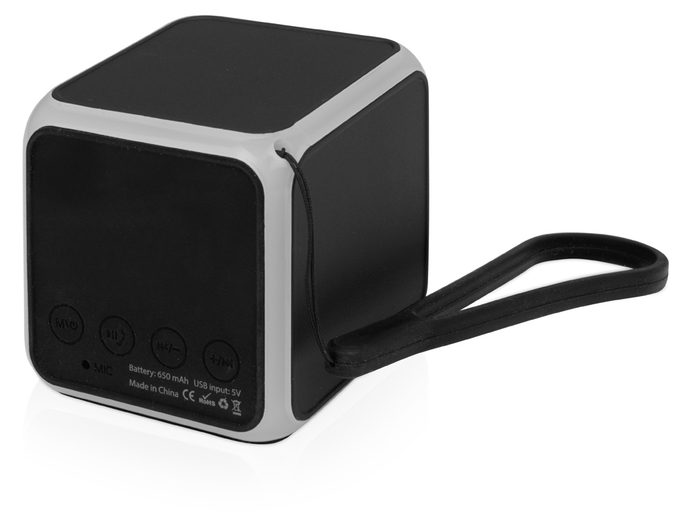 Портативная колонка Cube с подсветкой, черный