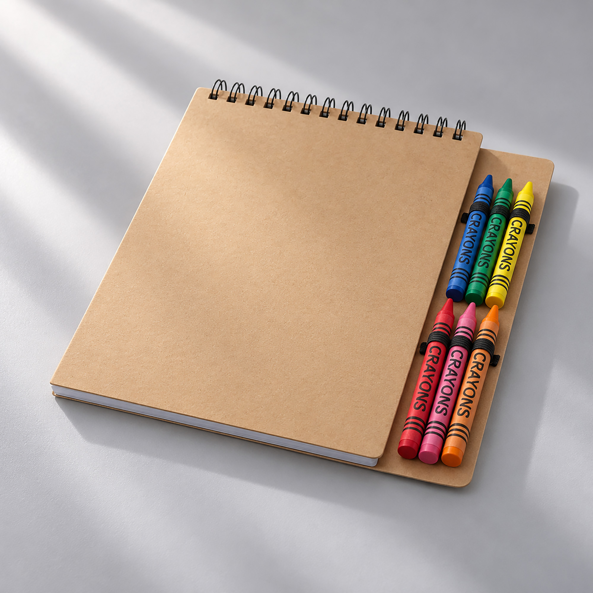 Блокнот А5 Doodle с восковыми мелками с логотипом  | Print Logo