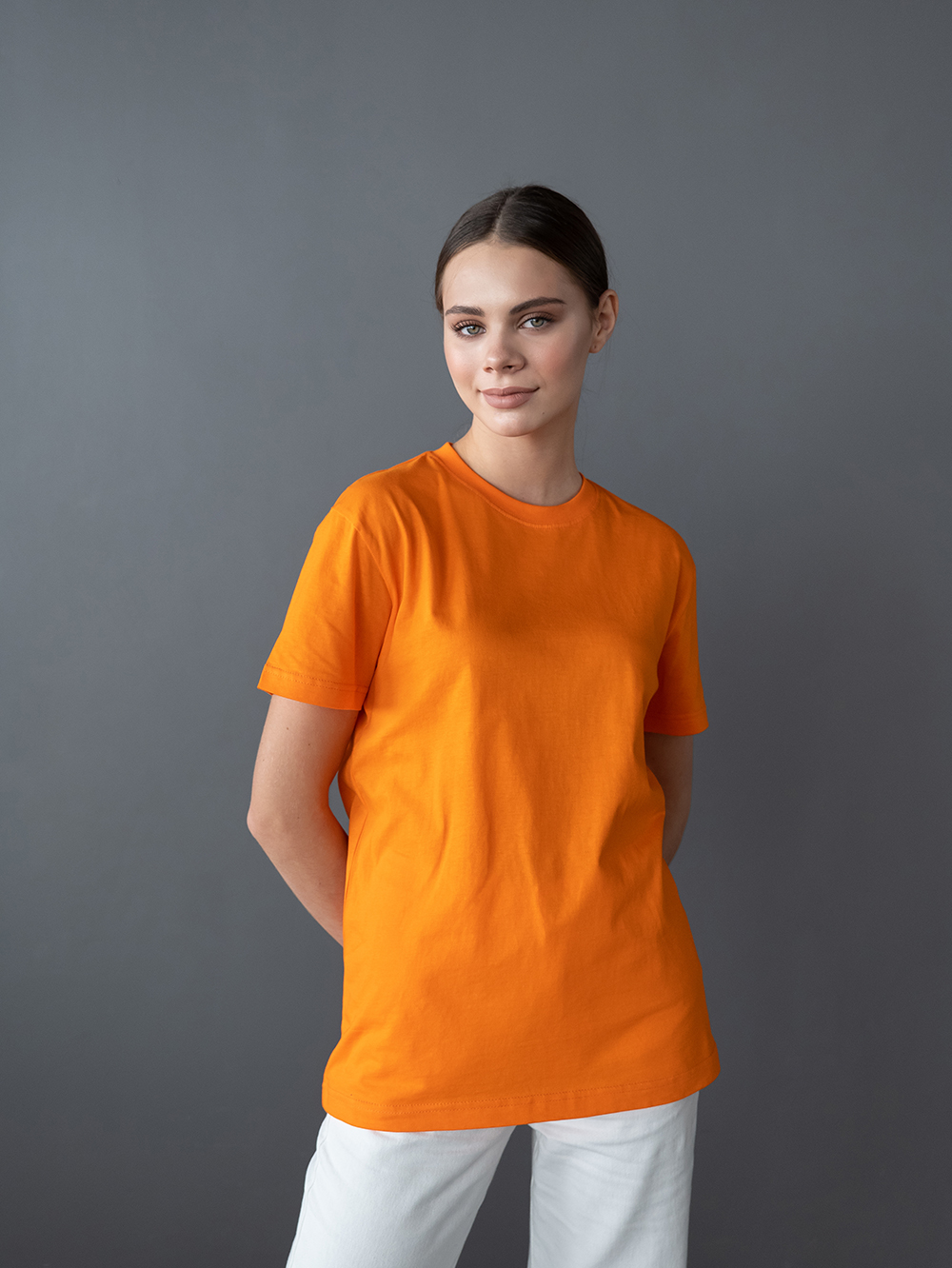 Футболка унисекс STAN, хлопок 150, 51, Оранжевый,  (28/1)  (44/XS)