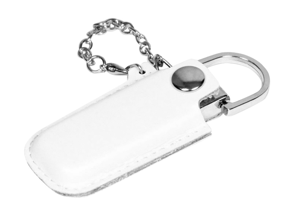 USB 2.0- флешка на 64 Гб в массивном корпусе с кожаным чехлом с логотипом  | Print Logo