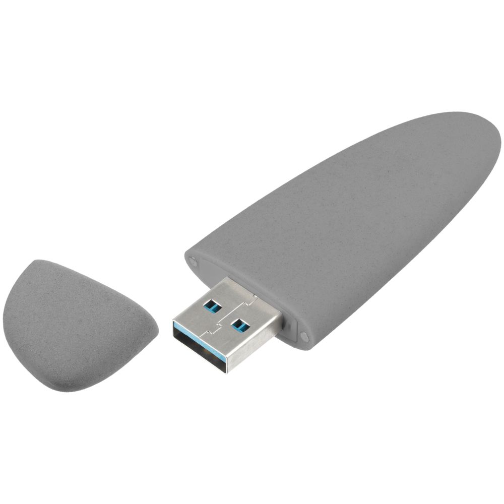 Флешка Pebble, серая, USB 3.0