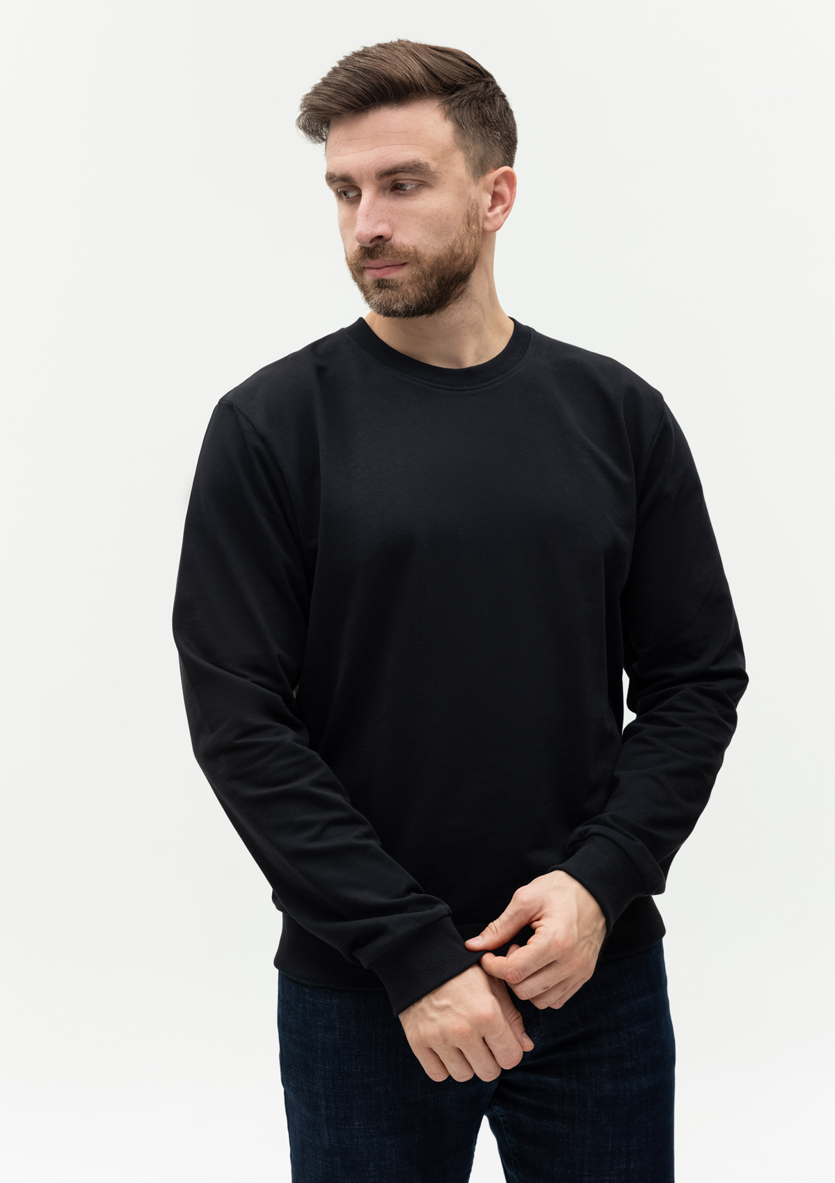 Свитшот унисекс STAN футер с начёсом 220, 60, Чёрный,  (20)  (52/XL)