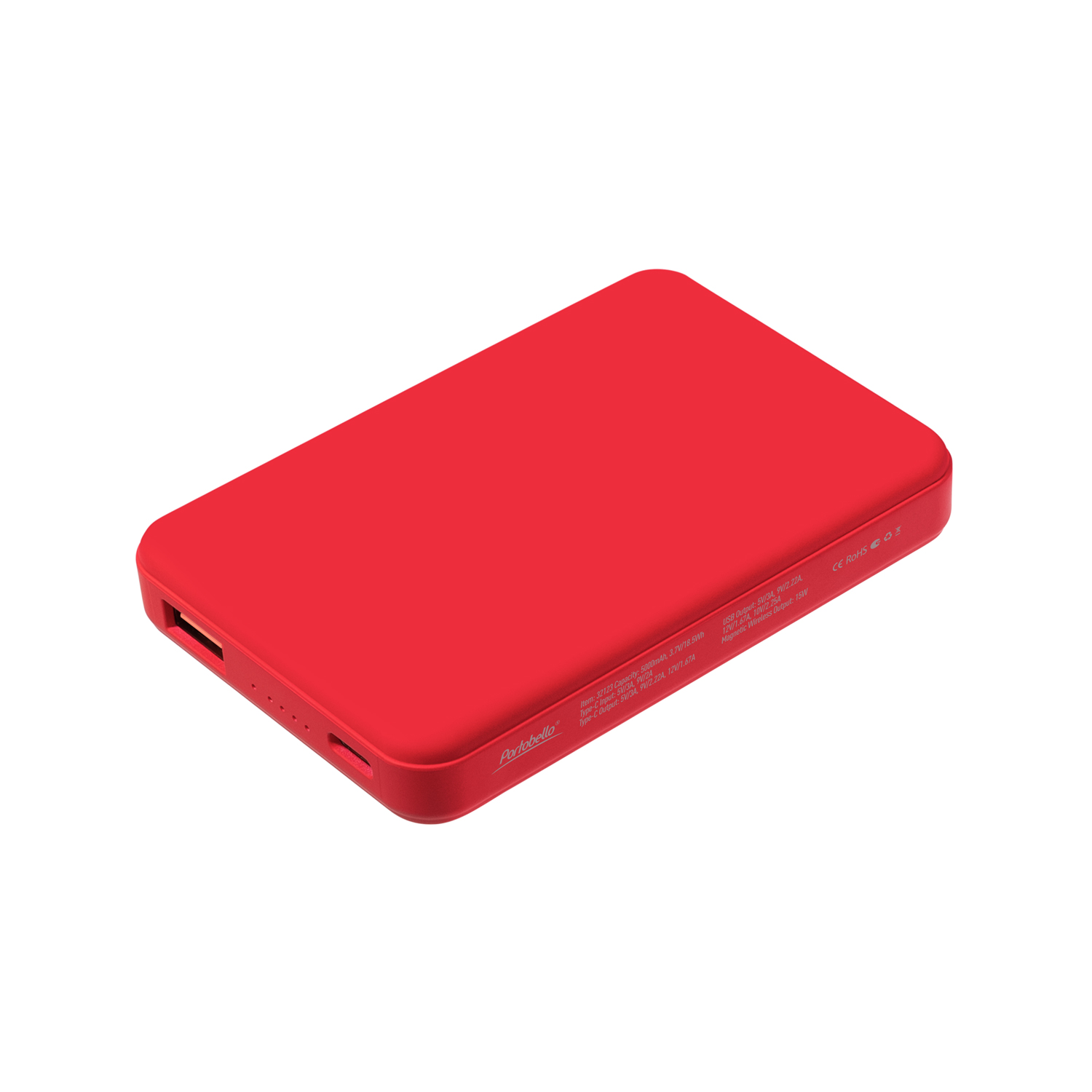 Внешний аккумулятор Ларго PD (Largo PD) 5000mAh с функцией беспроводной зарядки 15W, синий фото на сайте Print Logo.