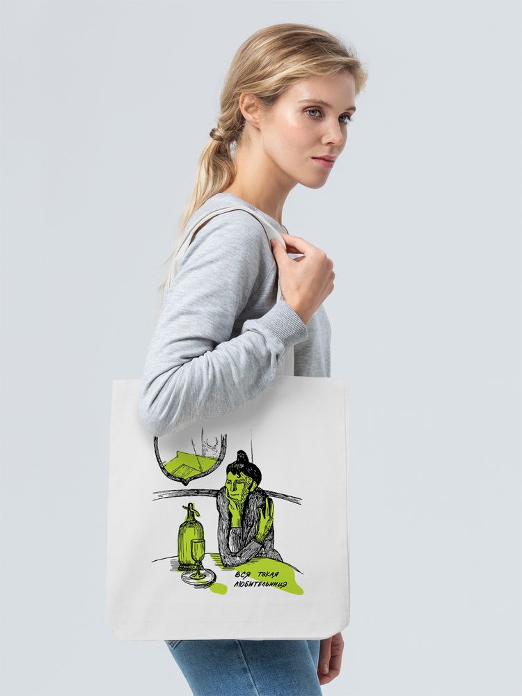 Холщовая сумка «Любительница» — пример нанесения логотипа (Соль) | Print Logo