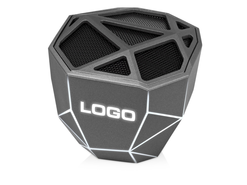 Портативная колонка Geo, белая подсветка с логотипом Xoopar | Print Logo