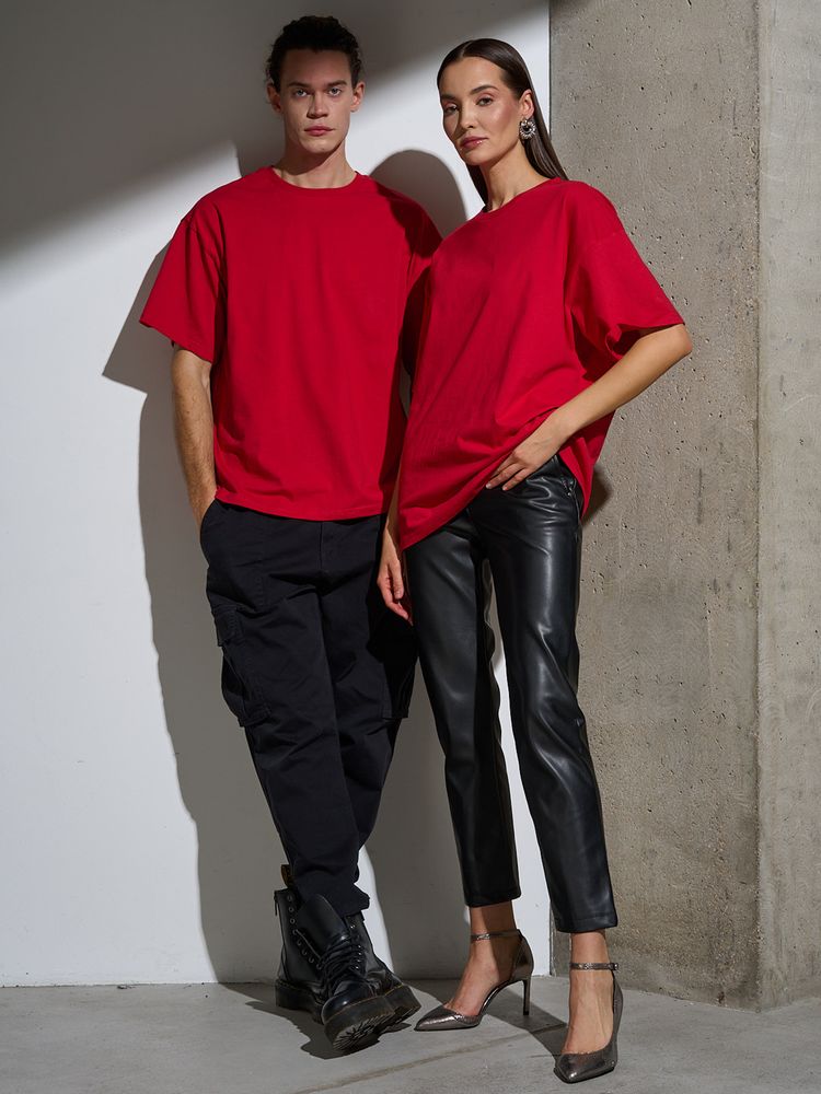 Футболка Oversize Premium, красная, размер S