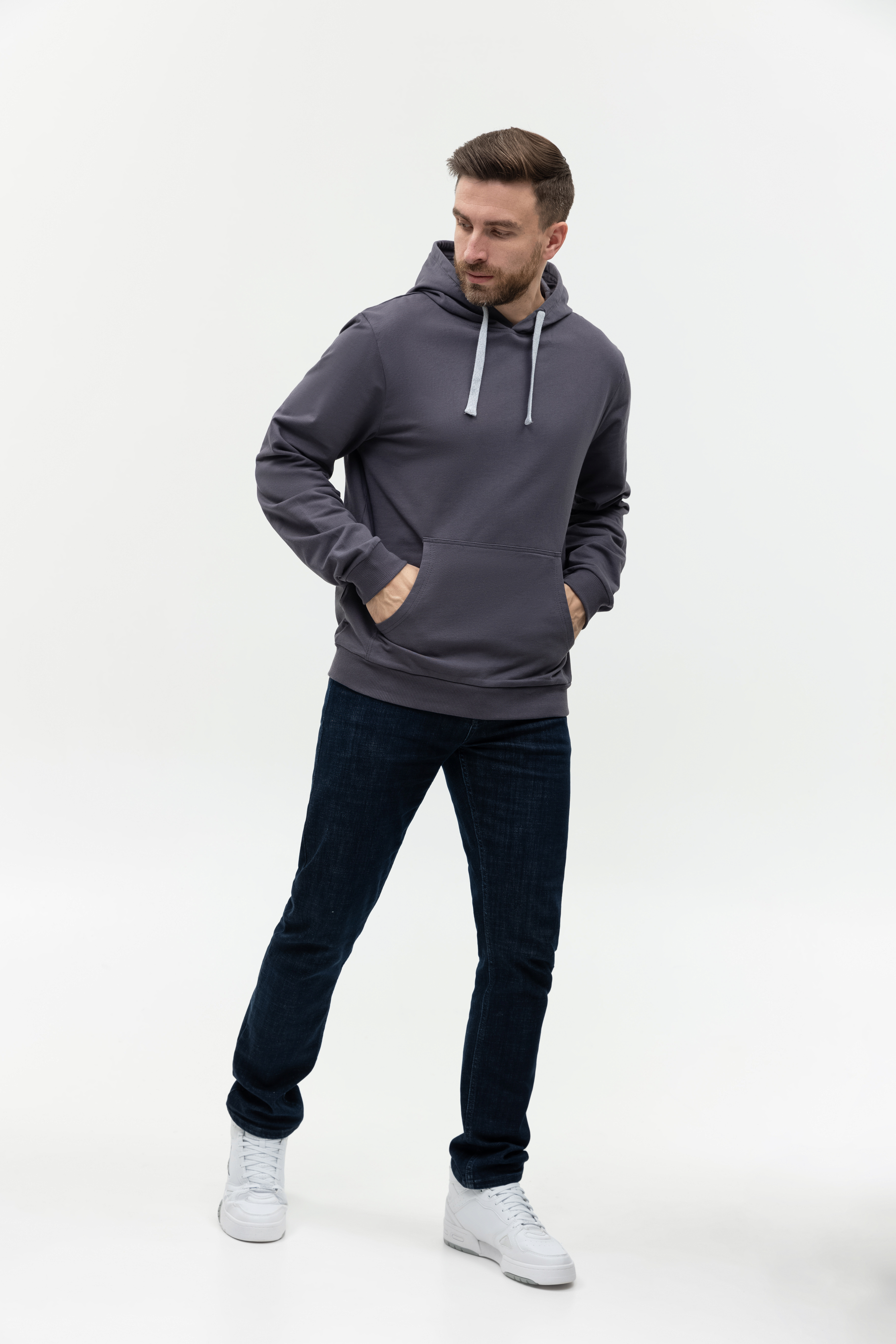 Худи унисекс STAN футер без начёса 260, 23, Тёмно-серый,  (100/1)  (52/XL)