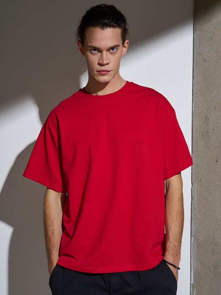 Футболка Oversize Premium, красная, размер S