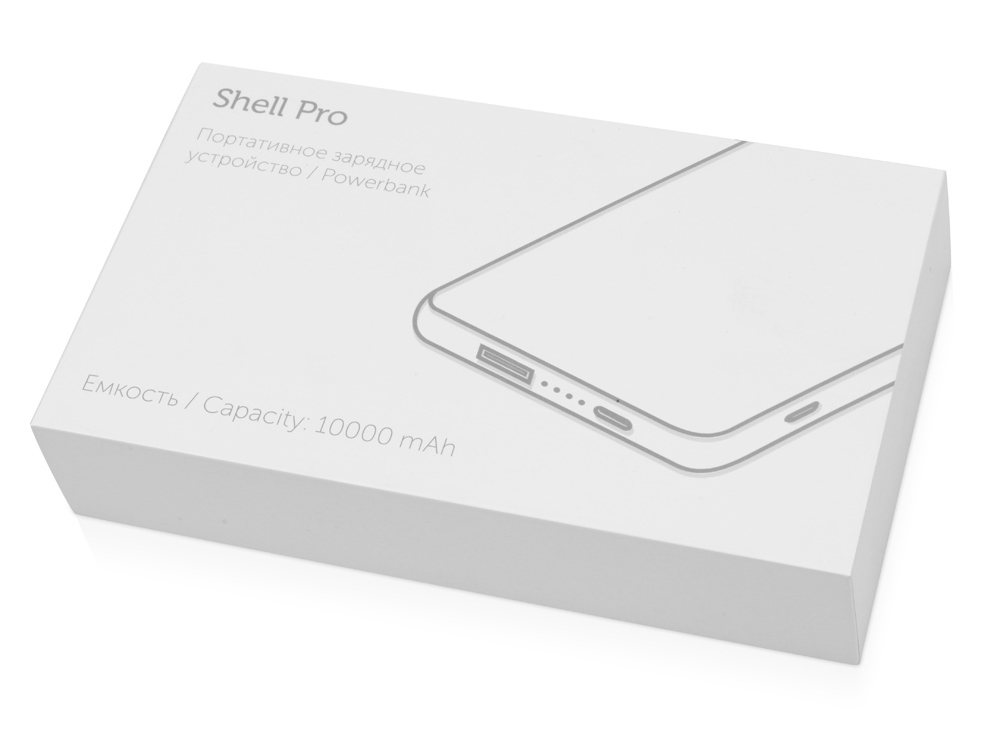 Портативное зарядное устройство Shell Pro, 10000 mAh, серебристый/черный