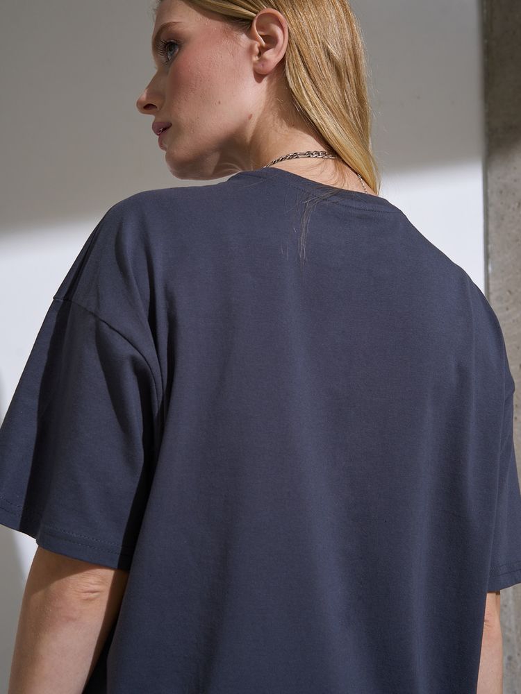 Футболка Oversize Premium, темно-серая (антрацит), размер S
