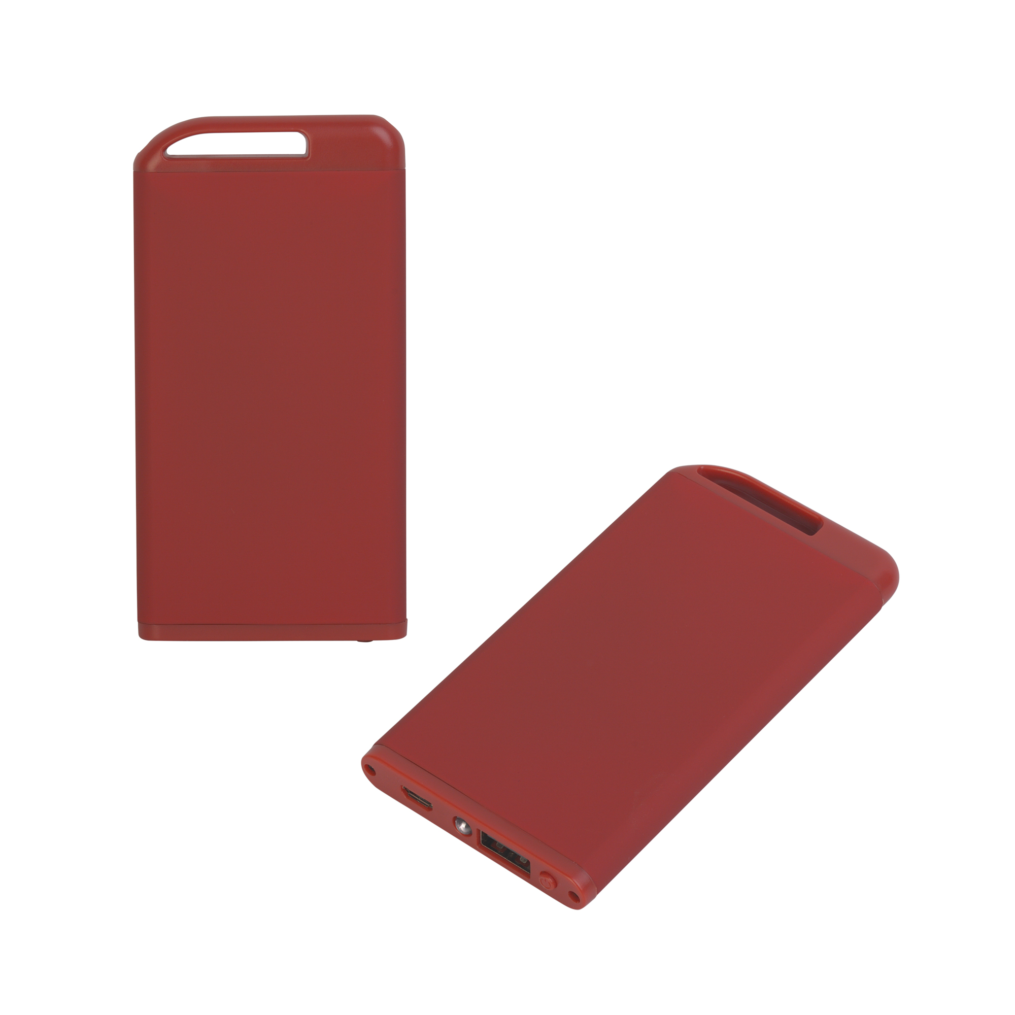 Зарядное устройство "Theta" с фонариком, 4000 mAh, покрытие soft touch, красный