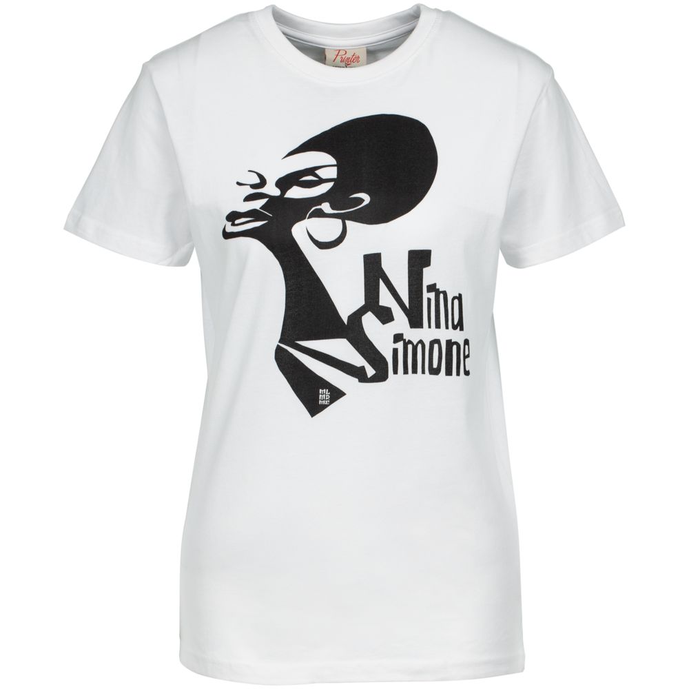 Футболка женская «Меламед. Nina Simone» — пример нанесения логотипа (Author's) | Print Logo
